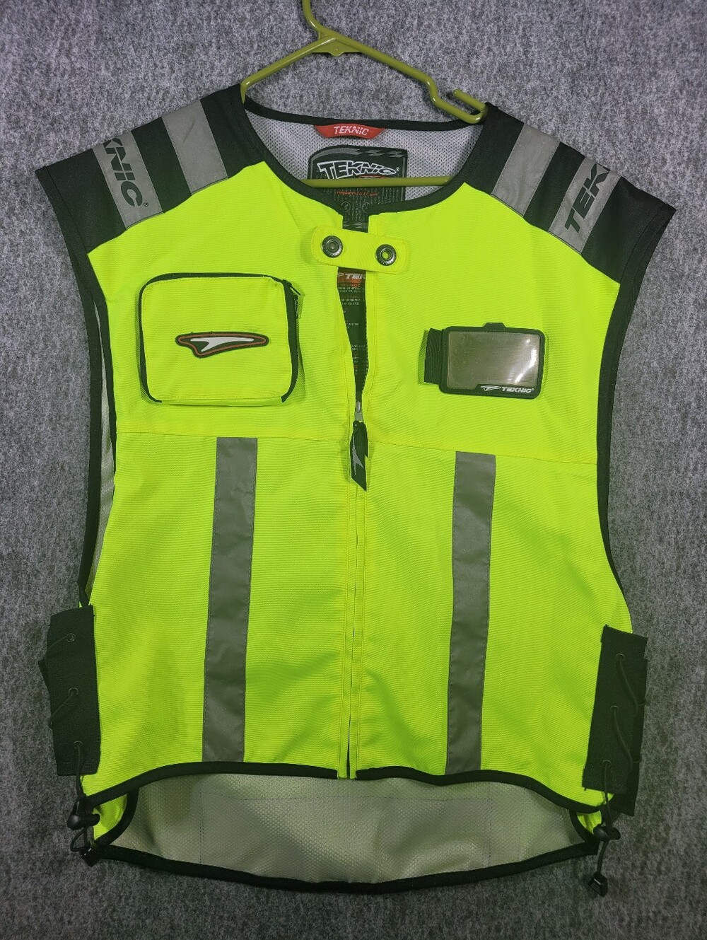 Teknic Kicker Motorcycle Safety Vest Hi-Vis Neon Yellow Reflective Size 2XL 3XL